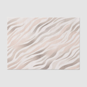 Roze Crème Beige Zebra Dierenprint Tissuepapier