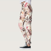 Roze Crème Bruine Luipaard  Leggings (Links)