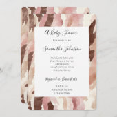 Roze Crème Chocolade Bruin Abstract Baby shower Kaart (Voorkant / Achterkant)