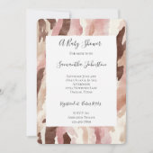 Roze Crème Chocolade Bruin Abstract Baby shower Kaart (Voorkant)