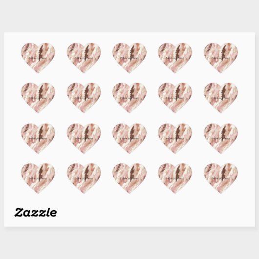 Roze Crème Chocolade Bruin Abstract Hart Sticker (Vel)