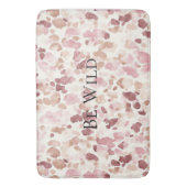 Roze Crème Chocolade Bruin Abstract Luipaarddier Badmat (Voorkant Verticaal)