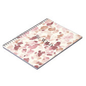 Roze Crème Chocolade Bruin Abstract Luipaarddier Notitieboek (Linkerzijde)