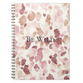 Roze Crème Chocolade Bruin Abstract Luipaarddier Notitieboek (Voorkant)