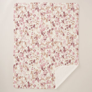 Roze Crème Chocolade Bruin Abstract Luipaarddier Sherpa Deken