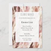 Roze Crème Chocolade Bruin Abstracte Verjaardag Kaart (Voorkant)