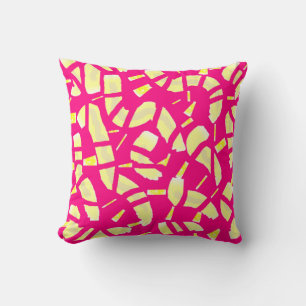 Roze crème en bleke citroen patterned design kussen