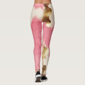 Roze Crème Goud Koeienhuid Leggings (Achterkant)