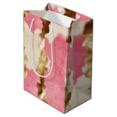 Roze Crème Goud Koeienhuid Medium Cadeauzakje (Achterkant Gekanteld)