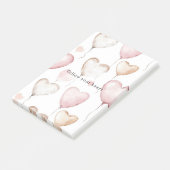 Roze Crème Harten Post-it® Notes (Schuin)