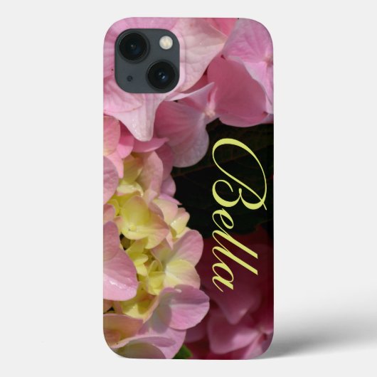 Roze Crème Hydrangeas geel roze groen bloemig Case-Mate iPhone Case (Achterkant)