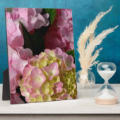 Roze Crème Hydrangeas geel roze groen bloemig Fotoplaat (Zijkant)