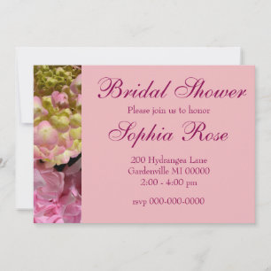 Roze Crème Hydrangeas geel roze groen bloemig Kaart