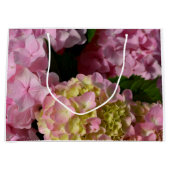 Roze Crème Hydrangeas geel roze groen bloemig Large Cadeauzakje (Voorkant)