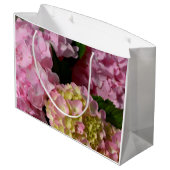 Roze Crème Hydrangeas geel roze groen bloemig Large Cadeauzakje (Achterkant Gekanteld)