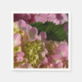 Roze Crème Hydrangeas geel roze groen bloemig Servet (Voorkant)