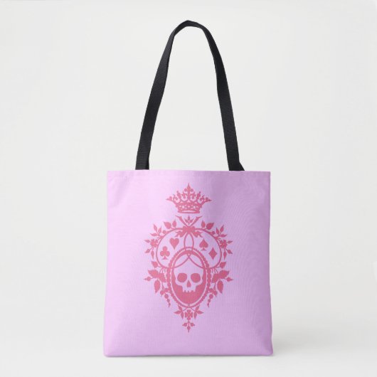 Roze crème met Canvas tas van de schedel en de tra (Voorkant)