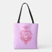 Roze crème met Canvas tas van de schedel en de tra (Achterkant)