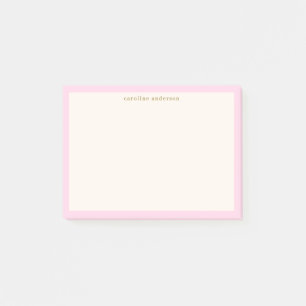Roze Crème Persoonlijke Naam Terug Naar School Stu Post-it® Notes