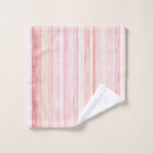 Roze Crème Strepen Bad Handdoek (Wasdoekje)