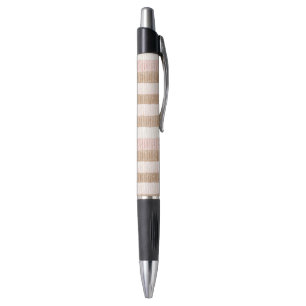 Roze Crème Tane Strepen Pen