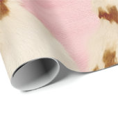 Roze crème wit bruin Koeienhuid Cadeaupapier (Rol Hoek)