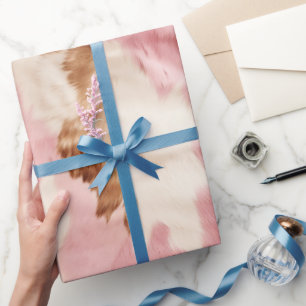 Roze crème wit dier cadeaupapier