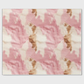 Roze crème wit dier cadeaupapier (Vlak)