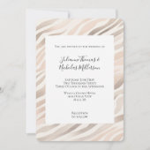 Roze Crème Zebra Animal Print Wedding Kaart (Voorkant)