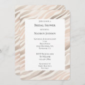 Roze Crème Zebra Dierenprint Bruidsdouche Kaart (Voorkant / Achterkant)