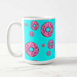 Roze crèmedonuts koffiemok
