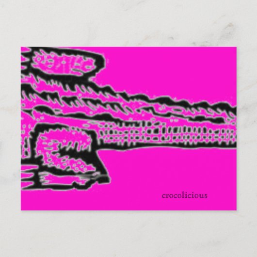 roze croc briefkaart (Voorkant)