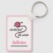 Roze Crochet Fast, Die Warm Sleutelhanger (Achterkant)