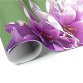 Roze Crocus Flowers Cadeaupapier (Rol Hoek)