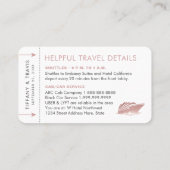 Roze Cruise Ticket Boarding Pass Place Escort Kaar (Achterkant)