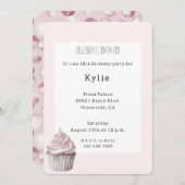 Roze crupcake Birthday Kaart (Voorkant / Achterkant)