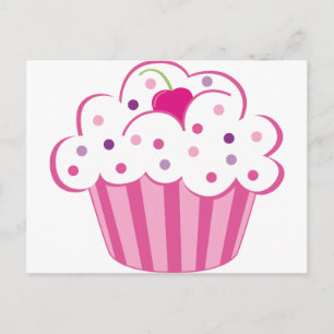 Roze crupcake briefkaart