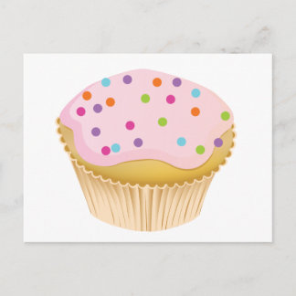 Roze crupcake briefkaart