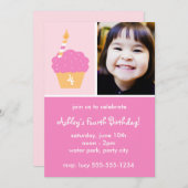 Roze crupcake kaart (Voorkant / Achterkant)