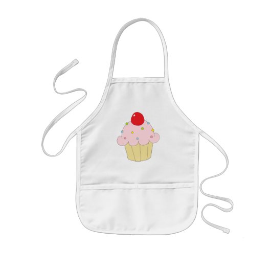 Roze crupcake kinder schort (Voorkant)