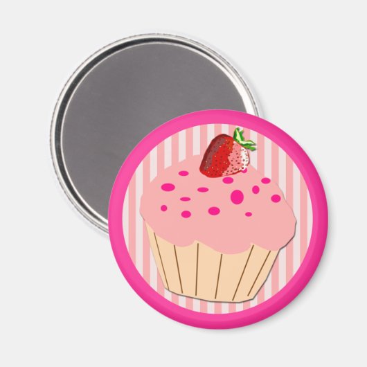 Roze crupcake magneet (Voorkant / Achterkant)