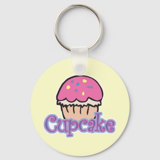 Roze crupcake sleutelhanger (Voorkant)