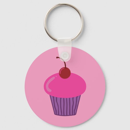 Roze crupcake sleutelhanger (Voorkant)
