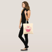 Roze crupcake tote bag (Voorkant (model))