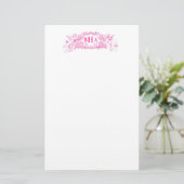 Roze crupids en monogram briefpapier (Staand voorkant)