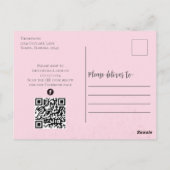 Roze cruterkoekjes QR Code Social Media Whimsical Briefkaart (Achterkant)