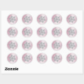 Roze Crystal Snowflake Envelope Seal Ronde Sticker (Vel)