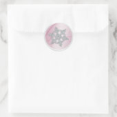 Roze Crystal Snowflake Envelope Seal Ronde Sticker (Tas)