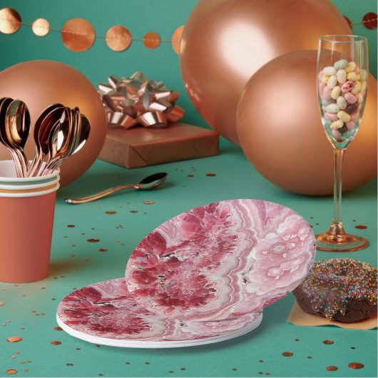 Roze Crystals Geode Papieren Bordje (Multi)