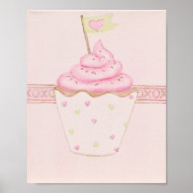Roze Cupcake 8 x 10 Afdruk
